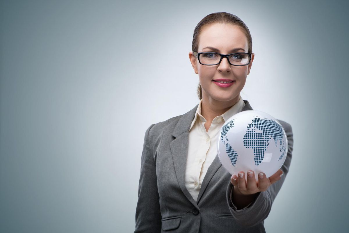 Businesswoman in global business concept