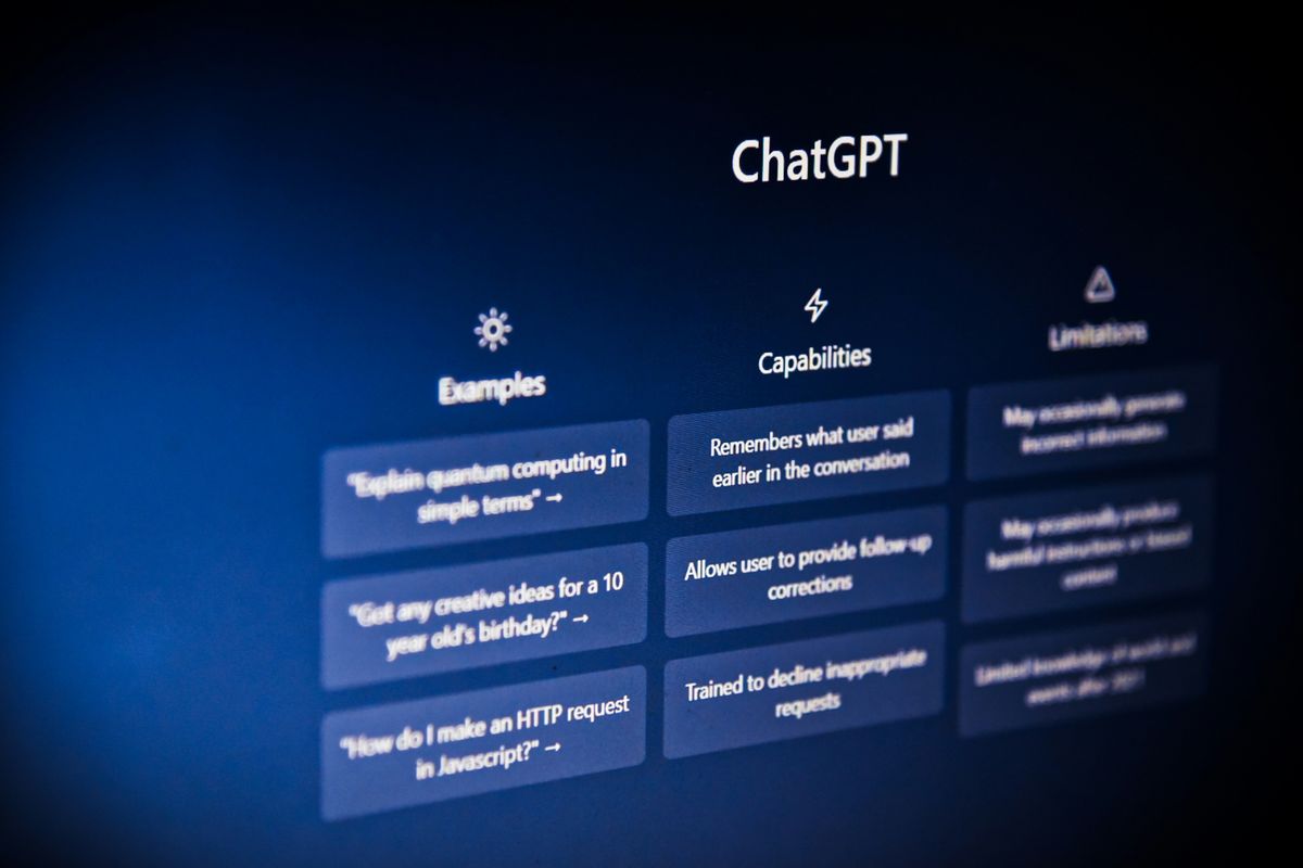 ChatGPT in use on a computer