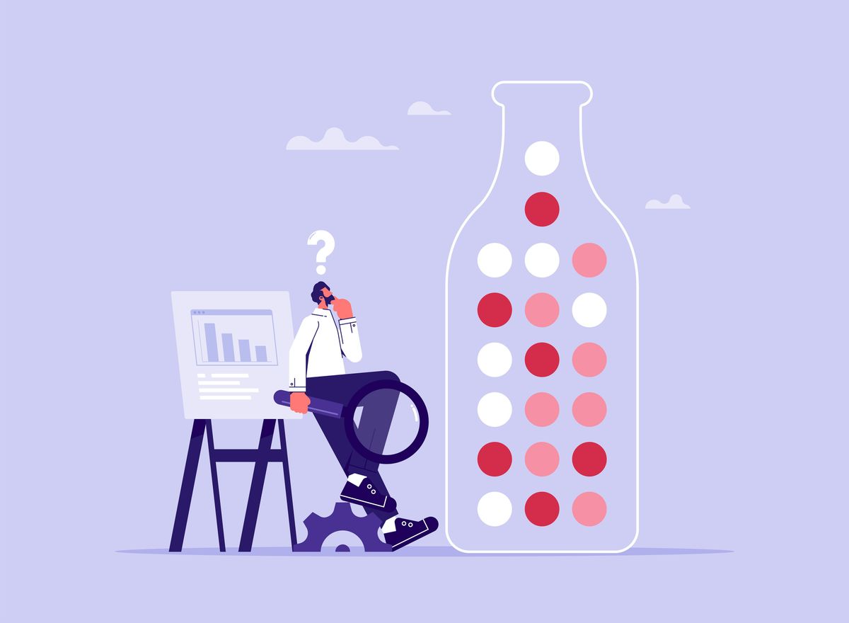 Entrepreneur analyzing business problem