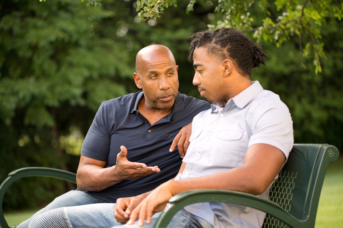Father offering advice to son who wants to be an entrepreneur
