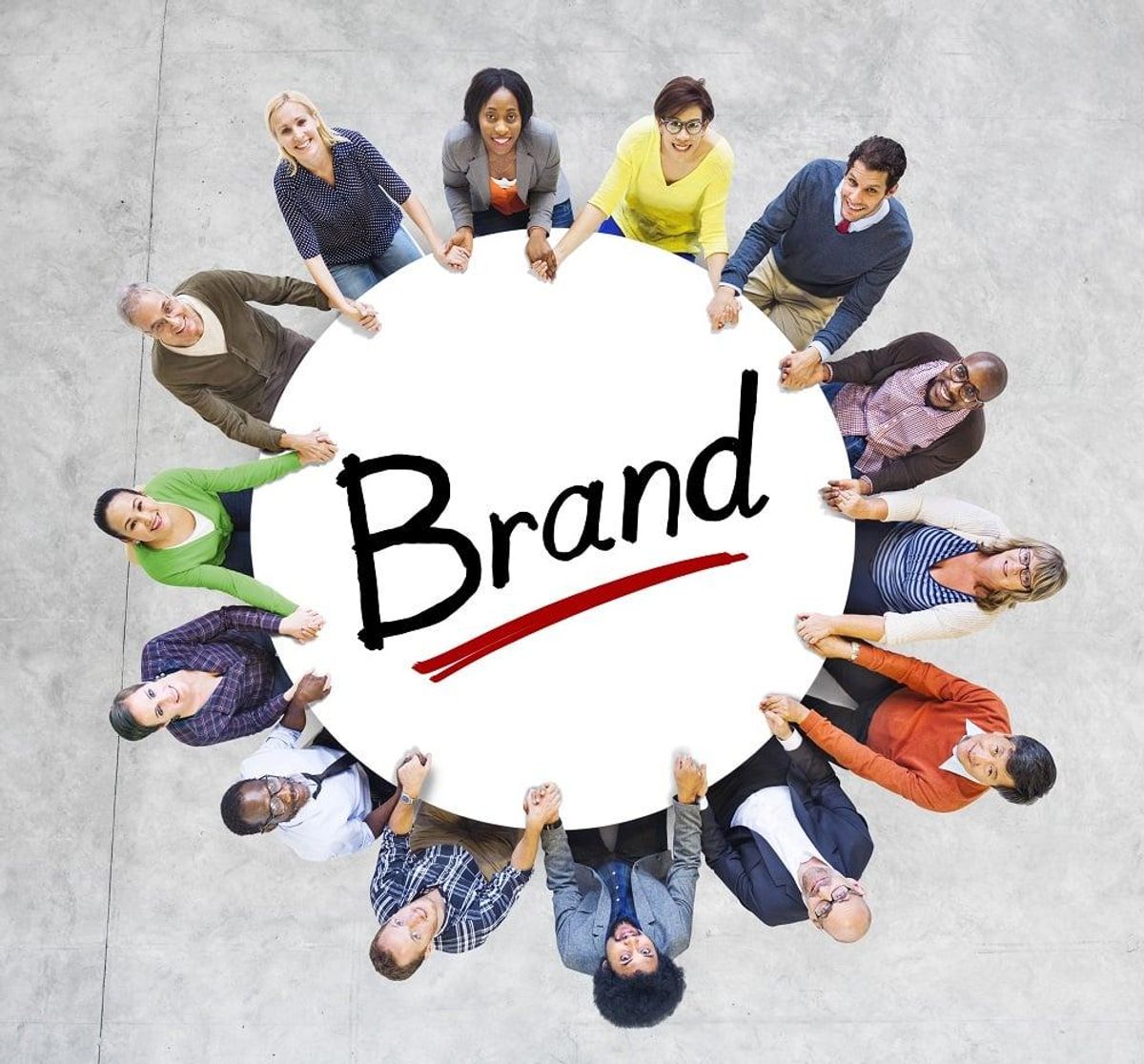 Multi-Ethnic Group of People and Branding Concepts