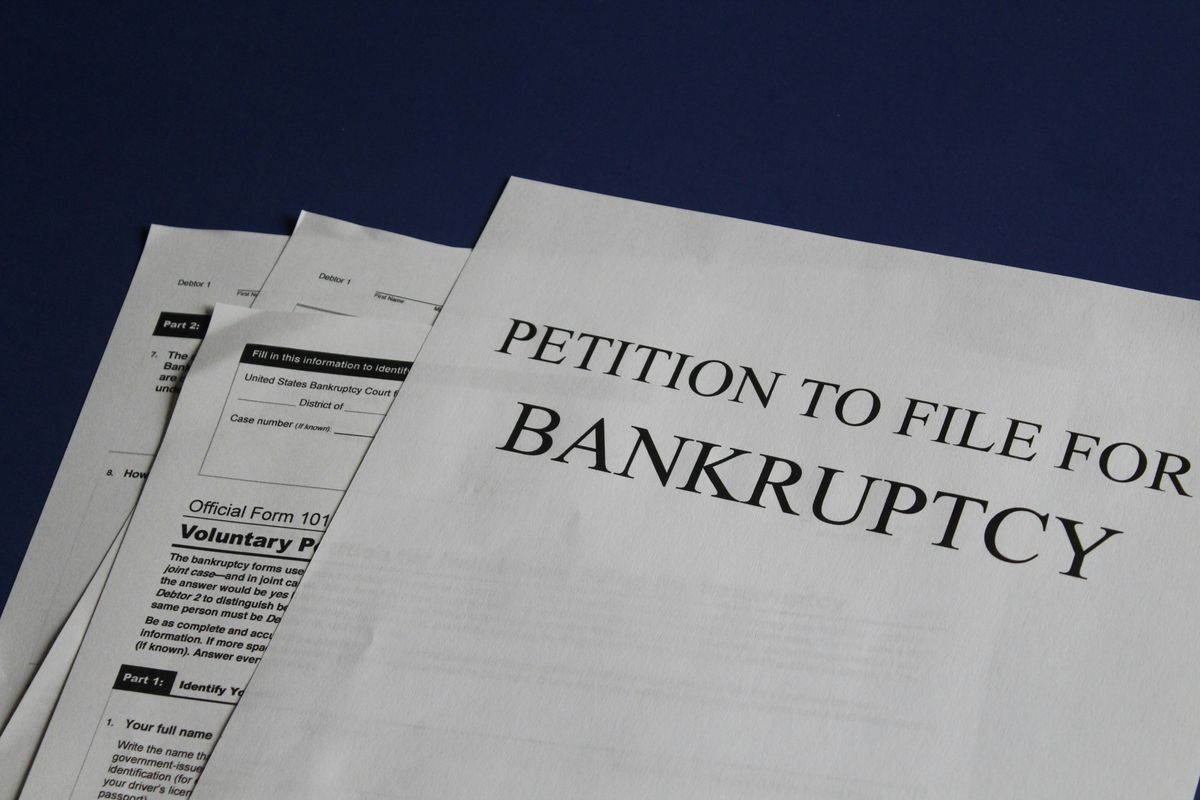 Papers for filing for bankruptcy
