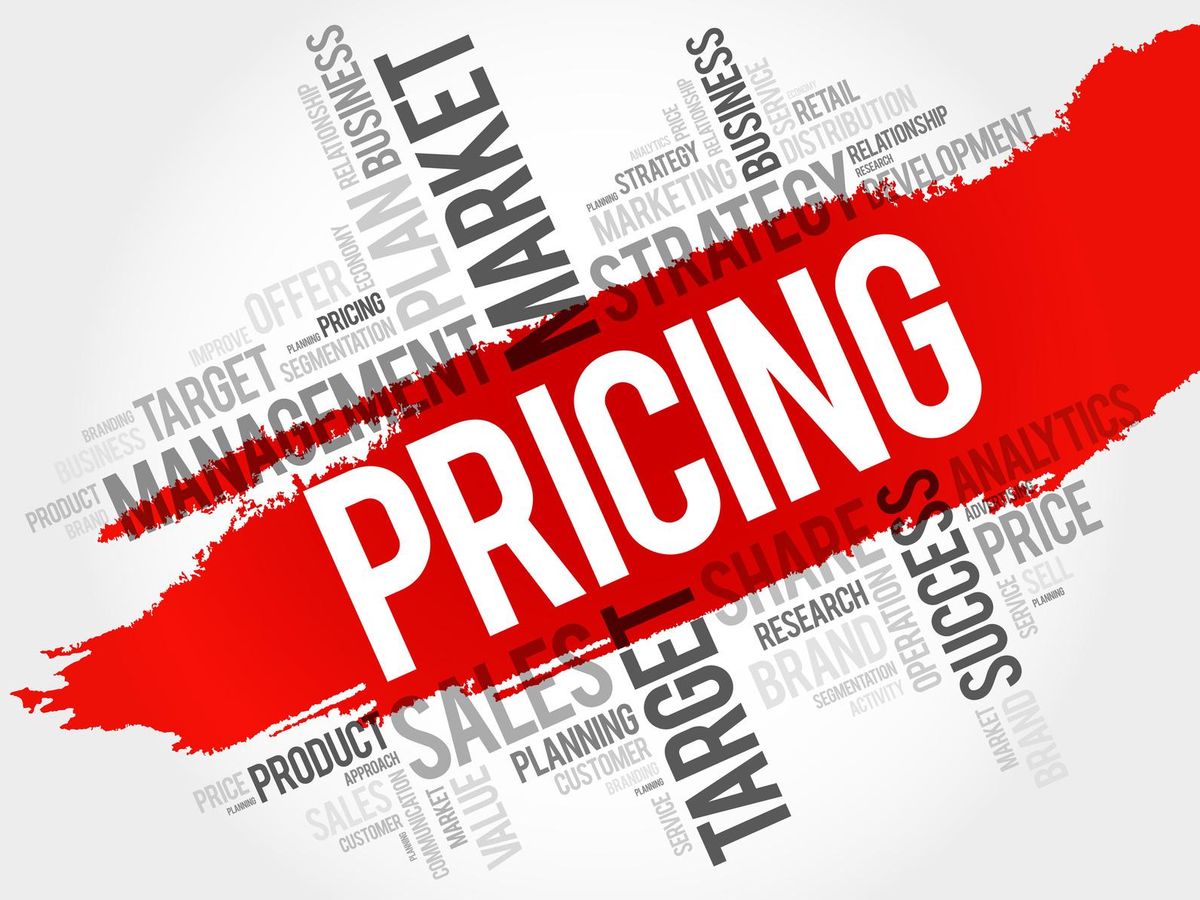 Pricing word cloud, business concept
