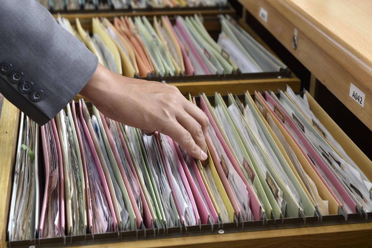 searching through file folders