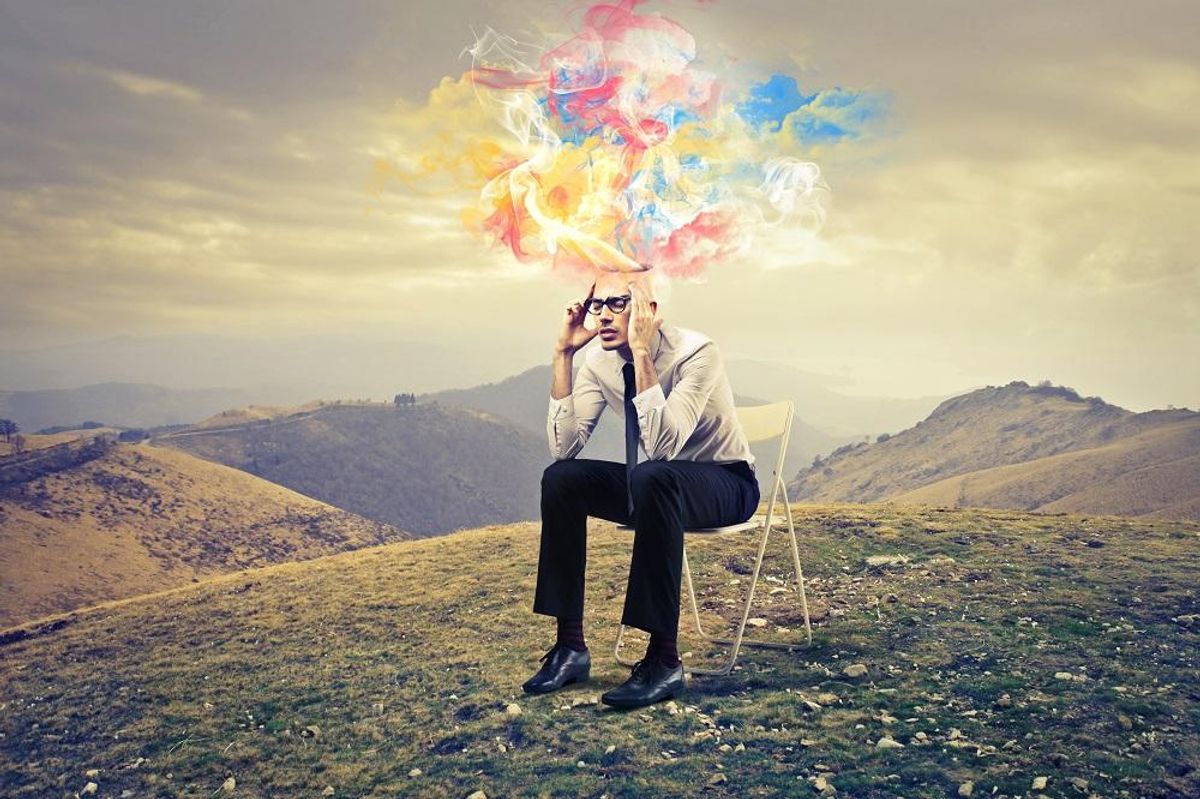 Small business owner brainstorms ways to reinvent his business