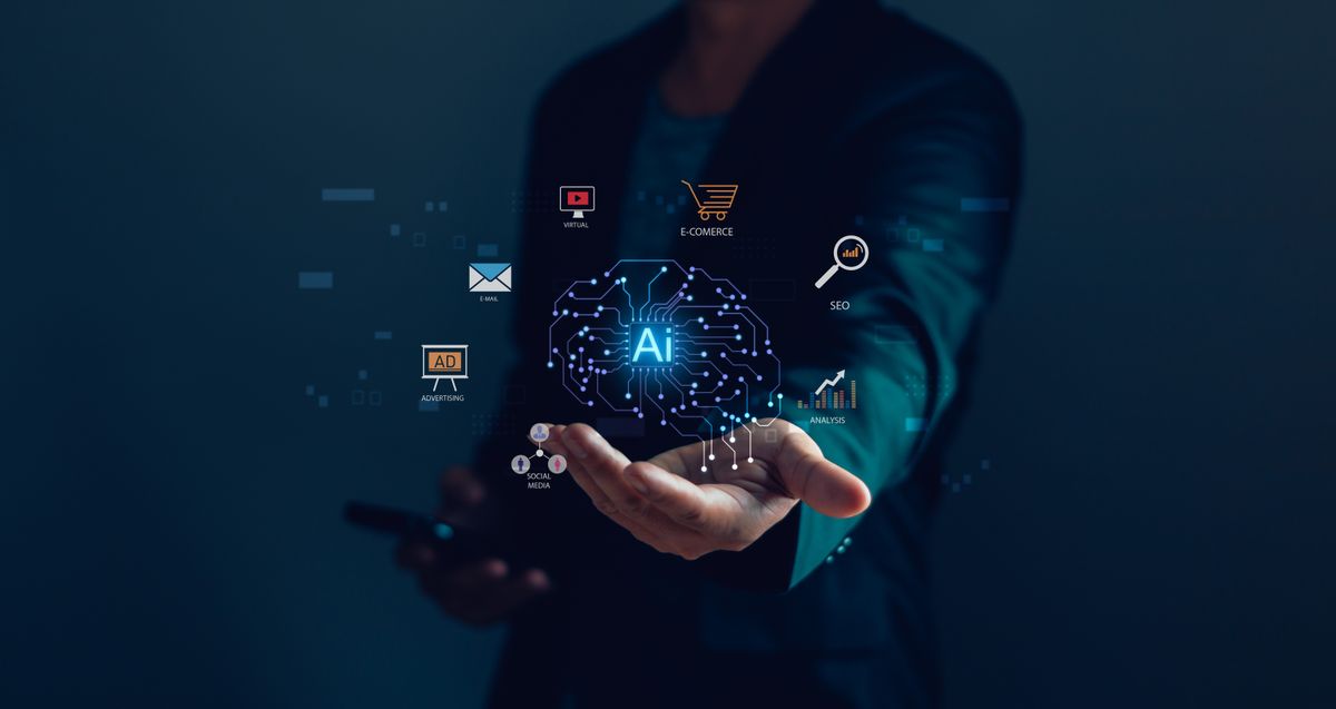 Small business owner considering predictions for AI in 2025