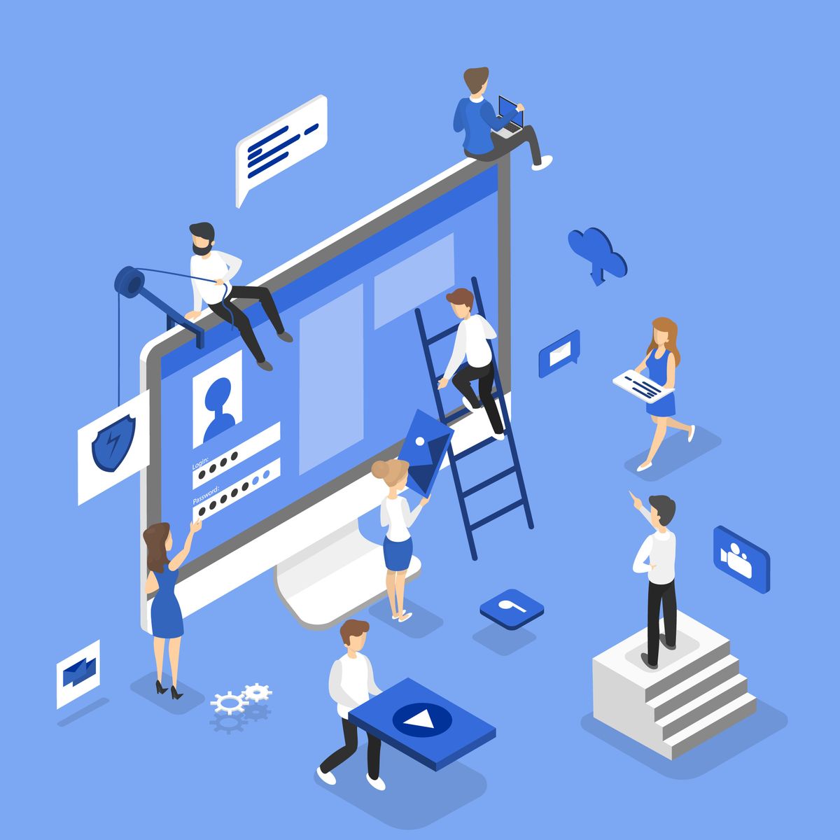 Small business owners personalizing a website for customers