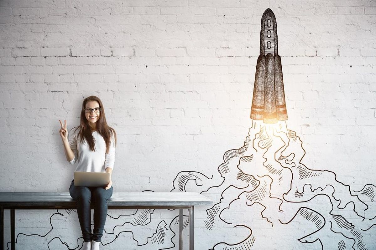 Startup product launch graphic concept