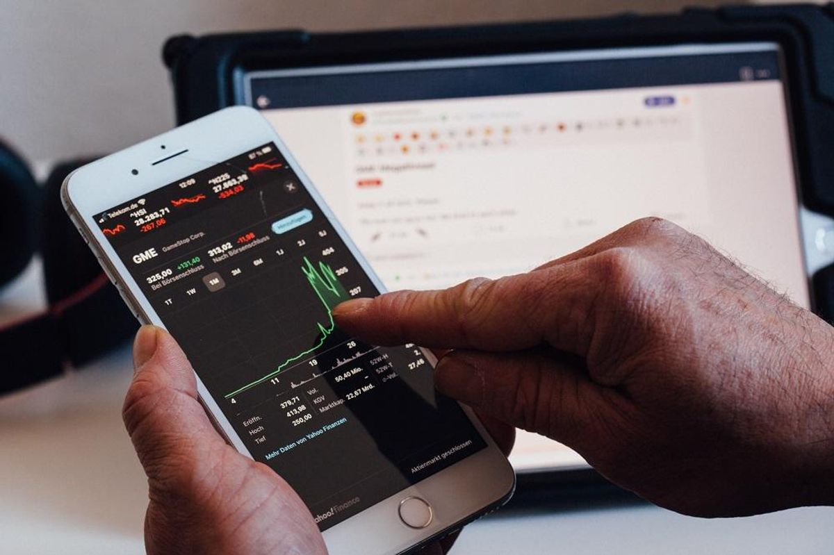 stock chart on iPhone