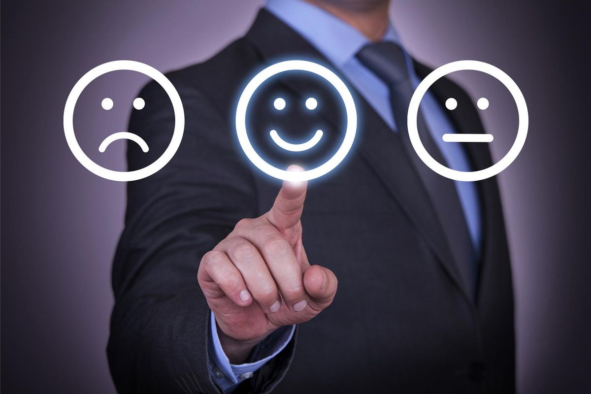 Touching Smiling Face on Visual Screen