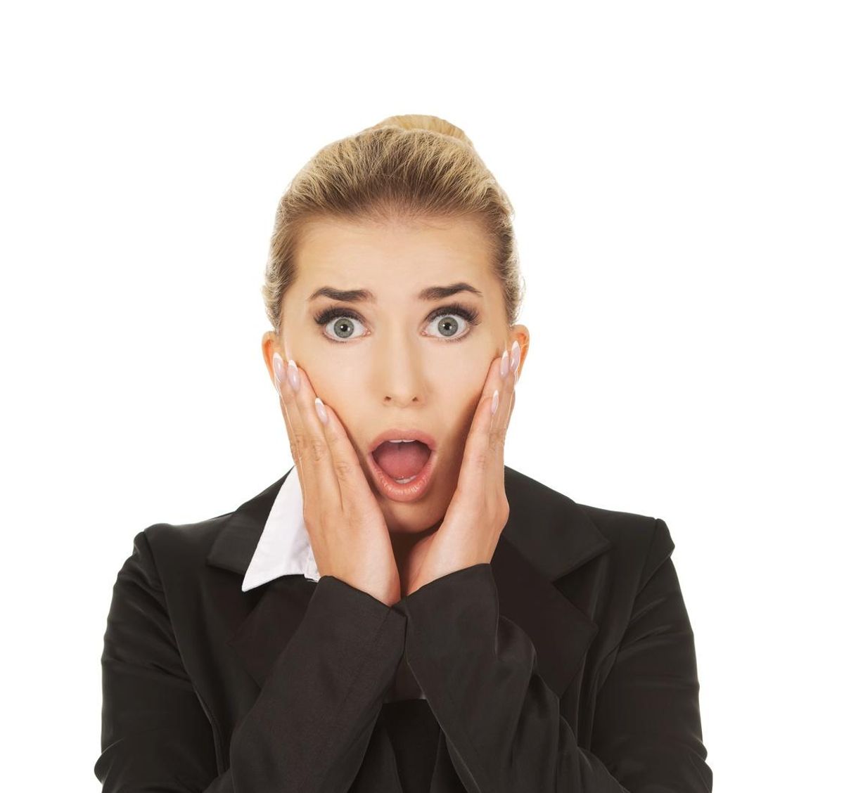 Young shocked businesswoman