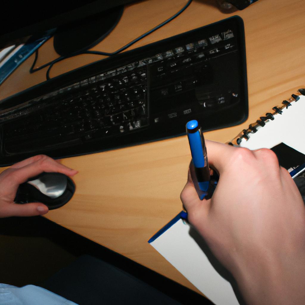 Person working at a desk
