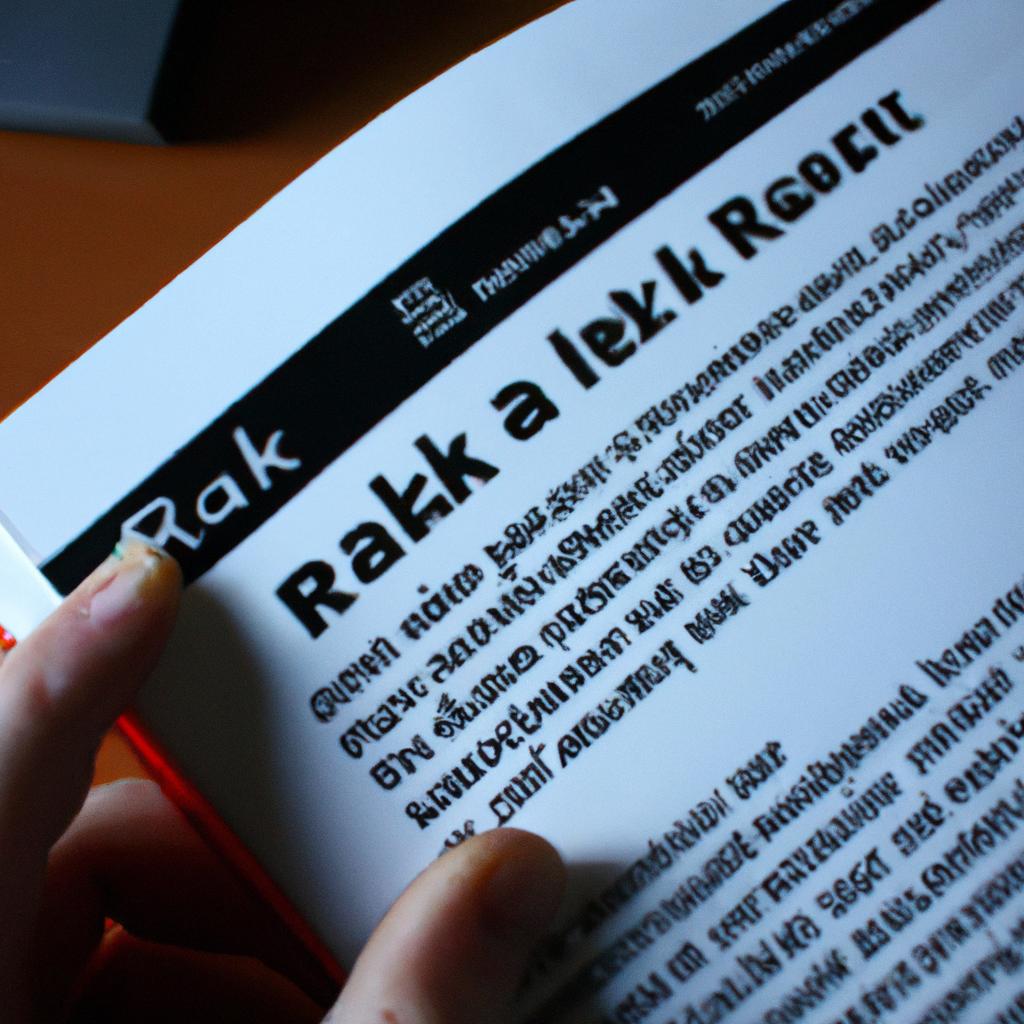 Person reading a risk manual