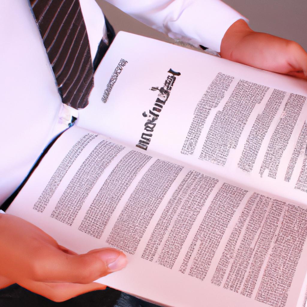 Person reading a business manual