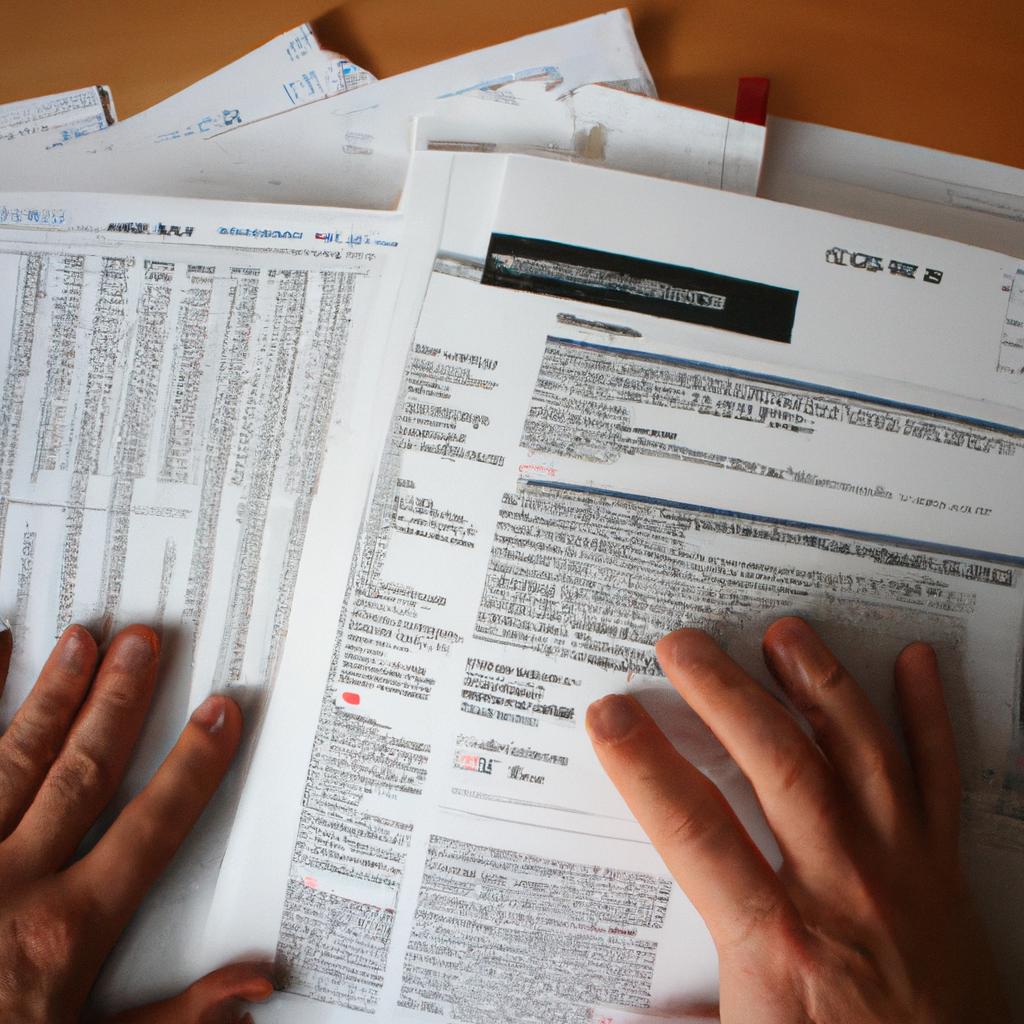 Person reading tax documents